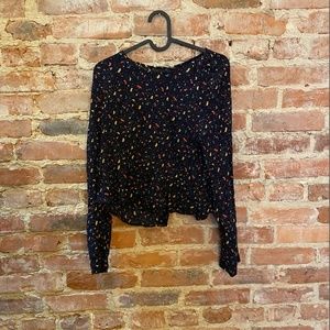 Long-sleeved Zara blouse with cars